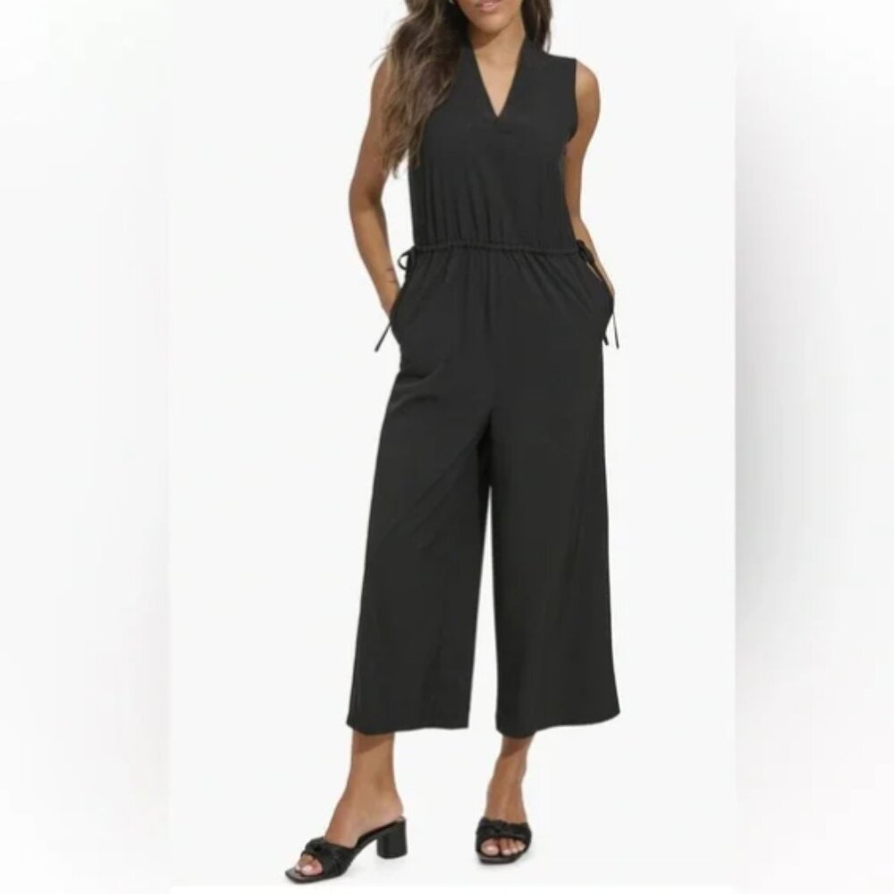 Calvin Klein Jumpsuit‎ Commuter V-Neck Sleeveless Black Size 4